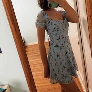 Revolve Blue Floral Skater Dress